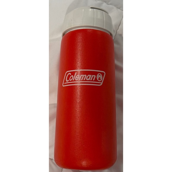 VTG Coleman Thermos Beverage Bottle Hot Cold Drink Container Red White‎ Lid - Picture 1 of 5